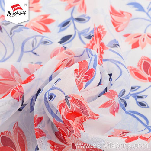 Fashionable Flower Chiffon Printed Fabric For Dress